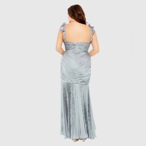 MAC DUGGAL 77009 NWT Ruched Ruffle Sleeve High Low Gown - Picture 3 of 6